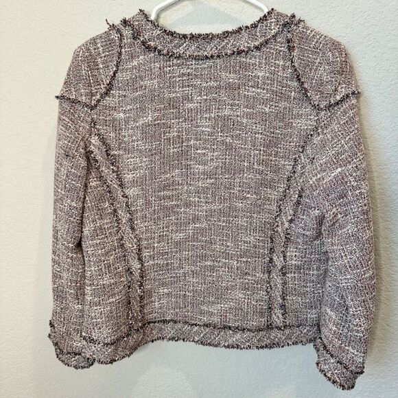 Banana Republic Navy, Red, Cream Tweed Cropped Blazer Jacket - Size 8 - EUC - Picture 6 of 6